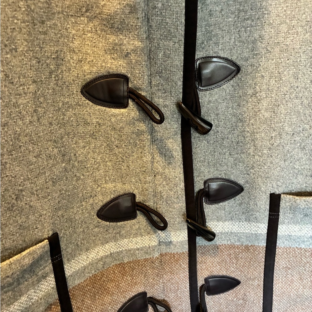 Veronica Beard Gray And Brown Toggle Button Coat - image 5